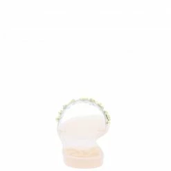 Liliana Ernestine173 Nude Studded Lucite Open Toe Slide Sandal Shoes