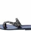 Liliana Marta128 Black Sparkle Zig Zag Strap Open Toe Slide Sandal