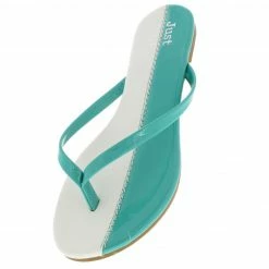 JUST EARL Jesse Mint Color Block Flat Sandal Shoes