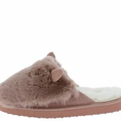 WESTWOOD Shoes Josie01 Mauve Faux Fur Slide On Slipper Flat