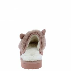 WESTWOOD Shoes Josie01 Mauve Faux Fur Slide On Slipper Flat