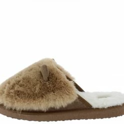 WESTWOOD Josie01 Mocha Faux Fur Slide On Slipper Flat