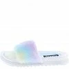 SPRINGLAND Jupiter05 Cotton Candy Faux Fur Open Toe Flat Slide Sandal Shoes