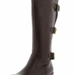 Liliana Hannah110 Brown Adjustable Buckle Tall Riding Boot