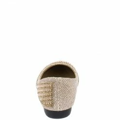 SUP Little Princess Kd07ks Gold Girls Beaded Slide On Rubber Sole Flat