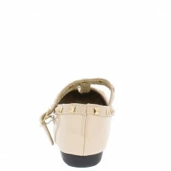 DUPLICATE KD106KS BEIGE PAT CLOSED TOE T-STRAP STUD INFANT FLAT