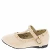 DUPLICATE KD106KS BEIGE PAT CLOSED TOE T-STRAP STUD INFANT FLAT