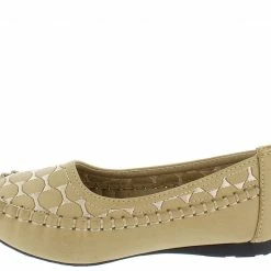 SUP Kd110km Beige Circle Stitch Ballet Kids Flat