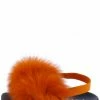 Liliana Little Princess Kathy133 Orange Feather Open Toe Slingback Kids Sandal