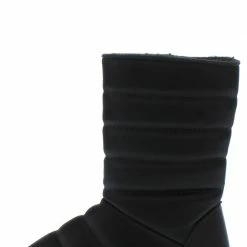 Liliana Donna233 Black Quilted Pull On Flat Kids Boot Little Princess