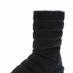 Liliana Donna233 Black Quilted Pull On Flat Kids Boot Little Princess