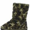 Liliana Donna233 Camouflage Quilted Pull On Flat Kids Boot Little Princess