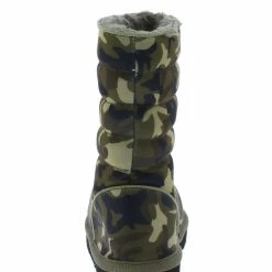 Liliana Donna233 Camouflage Quilted Pull On Flat Kids Boot Little Princess