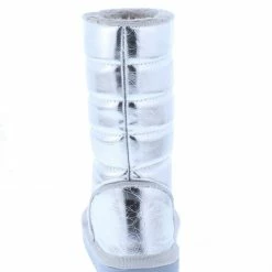 Liliana Donna233 Silver Quilted Pull On Flat Kids Boot Little Princess