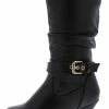 Forever Link Kale10k Black Side Buckle Knee High Kids Boot Little Princess