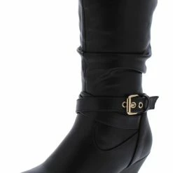 Forever Link Kale10k Black Side Buckle Knee High Kids Boot Little Princess