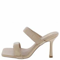 OIL J What's New Kasey Nude Pu Square Open Toe Adjustable Strap Slide Heel