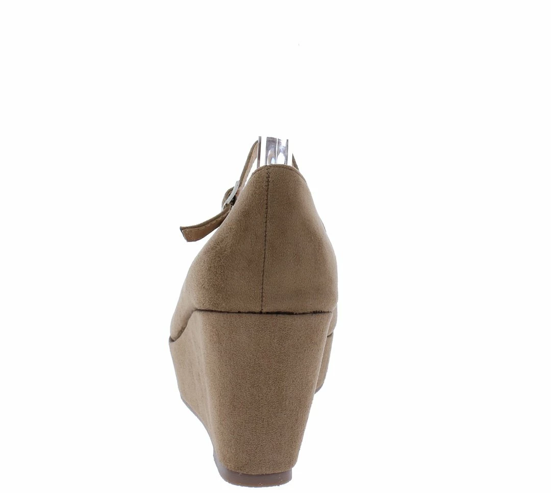 In Touch Samm196 Taupe Peep Toe T Strap Platform Wedge Shoes 5 In Touch Samm196 Taupe Peep Toe T Strap Platform Wedge Shoes
