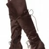 ATHENA Kendall Grey Dual Lace Up Dual Strap Over The Knee Boot