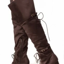ATHENA Kendall Grey Dual Lace Up Dual Strap Over The Knee Boot