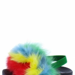 Liliana Little Princess Susan260 Multi 4 Feather Open Toe Slingback Kids Sandal