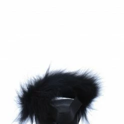 Liliana Kathy133 Black Feather Open Toe Slingback Kids Sandal