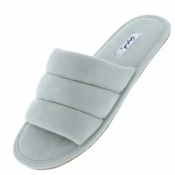 QUPID What's New Kylo07a Aloe Quilted Open Toe Flat Slide Sandal