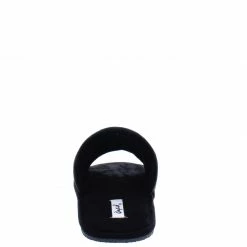 QUPID Shoes Kylo07a Black Quilted Open Toe Flat Slide Sandal