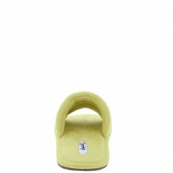 QUPID Kylo07a Yellow Quilted Open Toe Flat Slide Sandal Shoes