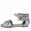 QUPID Lana308 Pewter Holographic Sandal
