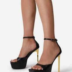 Lemonade Leave'm On Read Black Women's Heel Shoes