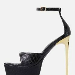 Lemonade Leave'm On Read Black Women's Heel Shoes