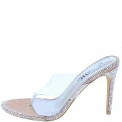 MACHI Leezie Blush Lucite Open Toe Thong Embellished Stiletto Heel What's New