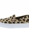 Shoe Republica Lessa Leopard Round Toe Slide On Sneaker Flat