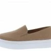 Shoe Republica Lessa Taupe Round Toe Slide On Sneaker Flat