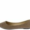 Alba Lady02 Taupe Fashion Suede Full Coverage Ballet Flat Shoe Flat Ballet Flats