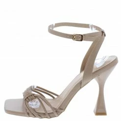 Elegant Lidia88 Nude Knotted Strappy Open Toe Ankle Strap Heel What's New