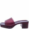 Forever Link What's New List18 Burgundy Square Open Toe Low Platform Slide Heel