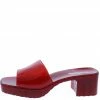Forever Link What's New List18 Red Square Open Toe Low Platform Slide Heel