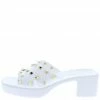 Forever Link List95 White Studded Cross Strap Open Toe Chunky Mule Heel
