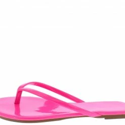Liliana Alicia298 Fuchsia Slide On Flat Thong Sandal