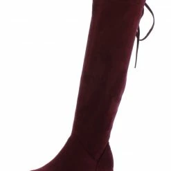 TOP GUY Lucy1k Wine Tie Back Short Heel Kids Boot Little Princess