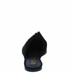 OIL J Luke Black Suede Tri Knotted Pointed Toe Mule Slide Flat