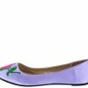 Elegant Shoes Lynna1 Lilac Rose Embroidered Round Toe Slide On Flat