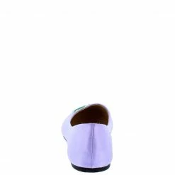 Elegant Shoes Lynna1 Lilac Rose Embroidered Round Toe Slide On Flat