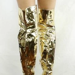 ATHENA M4812 Gold Metallic Applique Over-the-knee Boot