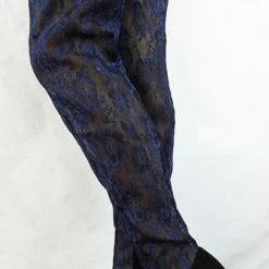 ATHENA M487 Blue Lace Shaft Thigh High Pointed Toe Boot