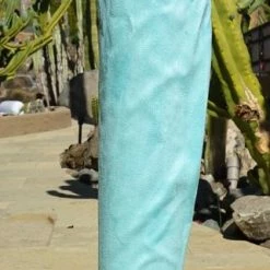 ATHENA M668 Turqouise Embroidered Thigh High Tall Platform Boot