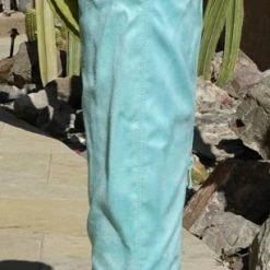 ATHENA M668 Turqouise Embroidered Thigh High Tall Platform Boot