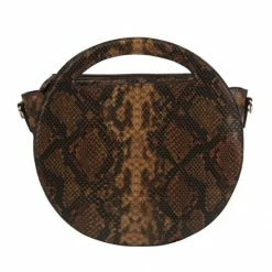 HANDBAG REPUBLIC Cora79 Brown Mustard Snake Print Circle Women's Two Piece Handbag Set